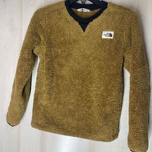 The North Face gold‎ fleece long sleeve shirt. Size youth medium 10/12